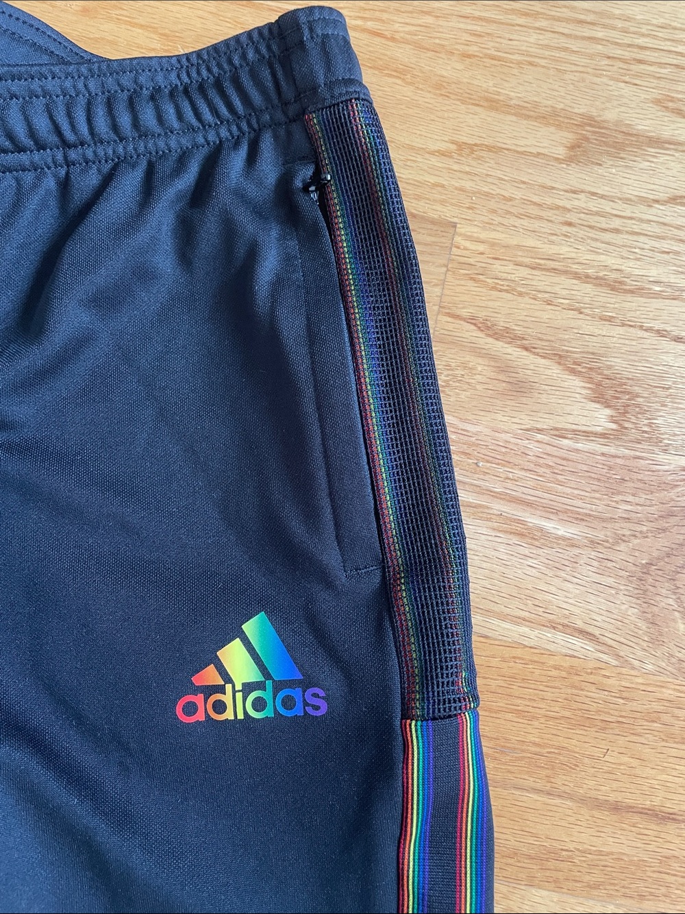adidas Black Tiro LGBTQ Rainbow soccer pants Pride gay stripes football joggers